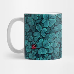 Find the lucky clover, blue and red 2 Mug